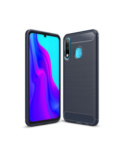 Huawei P30 Lite karbon mintás tok - KÉK