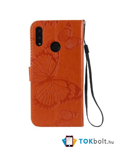 Dombornyomott lepkés notesztok Huawei Honor 10 Lite / P Smart (2019) telefonhoz - NARANCS