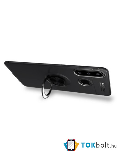 Huawei P30 Lite gyűrűs tok - FEKETE