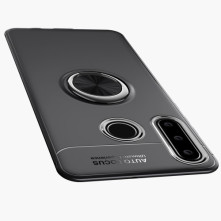 Huawei P30 Lite gyűrűs tok - FEKETE