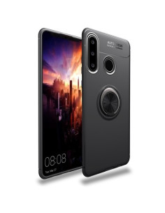 Huawei P30 Lite gyűrűs tok - FEKETE