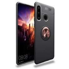 Huawei P30 Lite gyűrűs tok - FEKETE/RÓZSAARANY