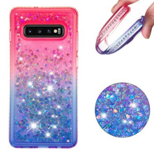 Rugalmas szuper mozgó csillámos tok Samsung Galaxy S10 Plus készülékhez - PIROS/KÉK