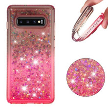 Rugalmas szuper mozgó csillámos tok Samsung Galaxy S10 Plus készülékhez - BARNA/PIROS