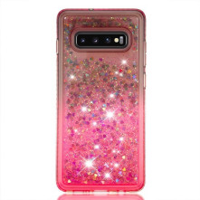Rugalmas szuper mozgó csillámos tok Samsung Galaxy S10 Plus készülékhez - BARNA/PIROS