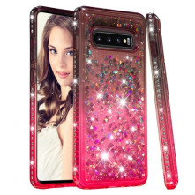 Rugalmas szuper mozgó csillámos tok Samsung Galaxy S10 Plus készülékhez - BARNA/PIROS