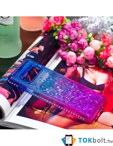 Rugalmas szuper mozgó csillámos tok Samsung Galaxy S10 készülékhez - KÉK/LILA