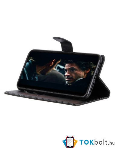 Oldalra nyíló tok Samsung Galaxy A50 telefonhoz - FEKETE