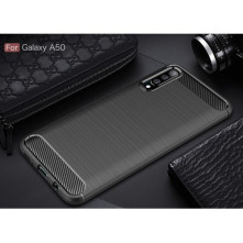 Samsung Galaxy A50 karbon mintás tok - FEKETE