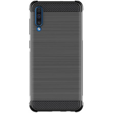 IMAK Vega karbon mintás tok Samsung Galaxy A50 készülékhez - FEKETE