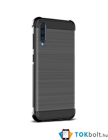 IMAK Vega karbon mintás tok Samsung Galaxy A50 készülékhez - FEKETE