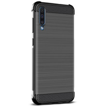 IMAK Vega karbon mintás tok Samsung Galaxy A50 készülékhez - FEKETE