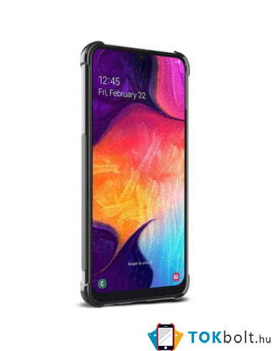 IMAK Vega karbon mintás tok Samsung Galaxy A50 készülékhez - FEKETE