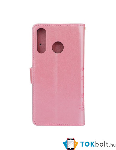 Dombornyomott lepkés virágos notesztok Huawei P30 Lite telefonhoz - RÓZSAARANY