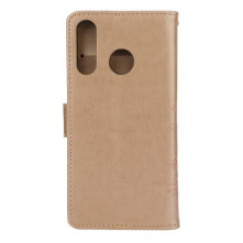 Dombornyomott lepkés virágos notesztok Huawei P30 Lite telefonhoz - ARANY