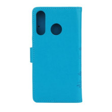 Dombornyomott lepkés virágos notesztok Huawei P30 Lite telefonhoz - KÉK