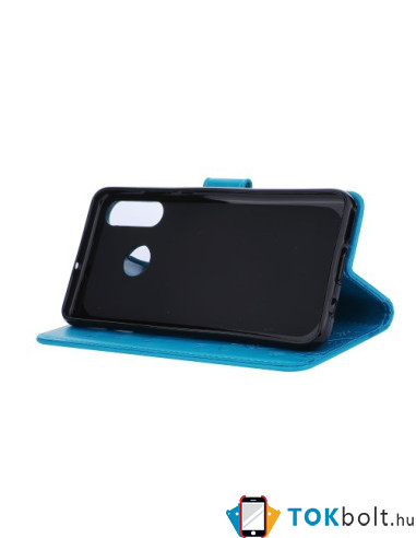 Dombornyomott lepkés virágos notesztok Huawei P30 Lite telefonhoz - KÉK