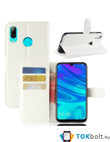 Oldalra nyíló tok Huawei Y7 (2019) telefonhoz - FEHÉR