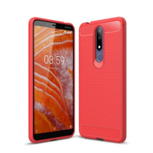 Nokia 3.1 Plus karbon mintás tok - PIROS