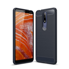 Nokia 3.1 Plus karbon mintás tok - KÉK