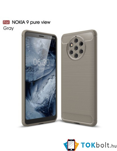 Nokia 9 PureView karbon mintás tok - SZÜRKE