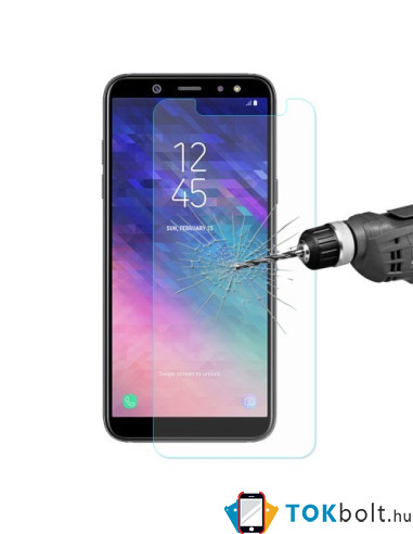 Kijelzővédő karcálló edzett üveg Samsung Galaxy A6 Plus (2018) típusú telefonhoz