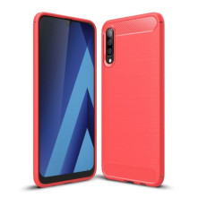 Samsung Galaxy A70 karbon mintás tok - PIROS