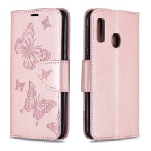 Dombornyomott pillangós telefontok Samsung Galaxy A20e telefonhoz - RÓZSAARANY