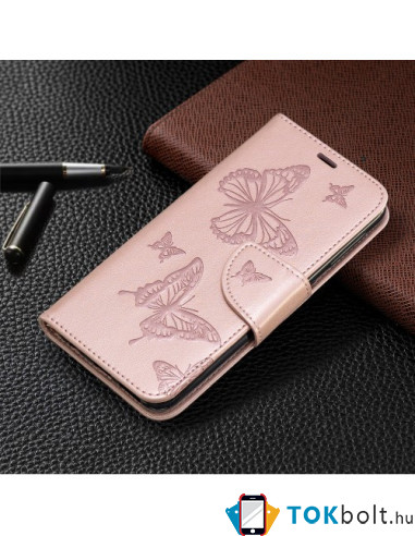 Dombornyomott pillangós telefontok Samsung Galaxy A20e telefonhoz - RÓZSAARANY
