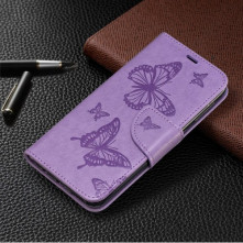 Dombornyomott pillangós telefontok Samsung Galaxy A20e telefonhoz - LILA