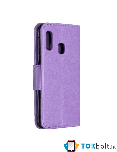 Dombornyomott pillangós telefontok Samsung Galaxy A20e telefonhoz - LILA