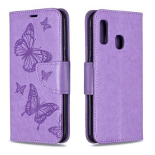 Dombornyomott pillangós telefontok Samsung Galaxy A20e telefonhoz - LILA