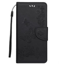 Dombornyomott pillangós telefontok Samsung Galaxy A80 / A90 telefonhoz - FEKETE