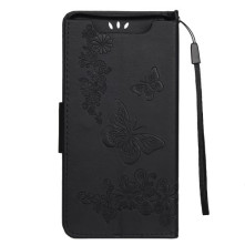 Dombornyomott pillangós telefontok Samsung Galaxy A80 / A90 telefonhoz - FEKETE