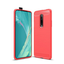 OnePlus 7 Pro karbon mintás tok - PIROS