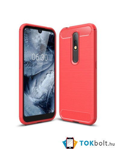 Nokia 4.2 karbon mintás tok - PIROS