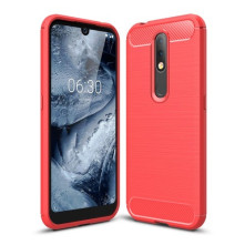 Nokia 4.2 karbon mintás tok - PIROS