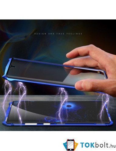 Bat Style mágneses fém keret + Kijelzővédő edzett üveg tok Samsung Galaxy Note 10 Plus készülékhez - FEKETE