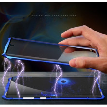 Bat Style mágneses fém keret + Kijelzővédő edzett üveg tok Samsung Galaxy Note 10 Plus készülékhez - FEKETE