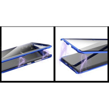 Bat Style mágneses fém keret + Kijelzővédő edzett üveg tok Samsung Galaxy Note 10 Plus készülékhez - FEKETE