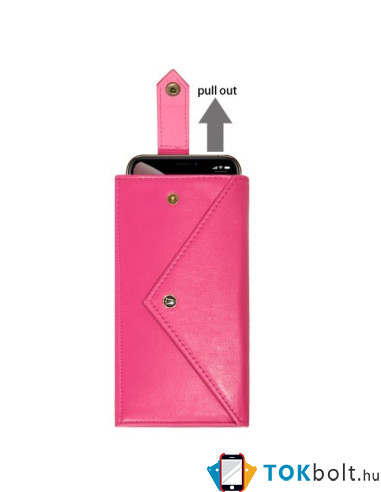 Telefontartó pénztárca karpánttal maximum 4.7-5.2 colos készülékhez - PINK