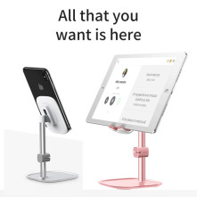 BASEUS univerzális állítható alumínium telefon, tablet tartó állvány - RÓZSAARANY