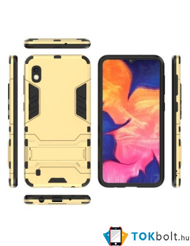 Hibrid tok kemény műanyag és szilikon anyagból Samsung Galaxy A10 telefonhoz - ARANY