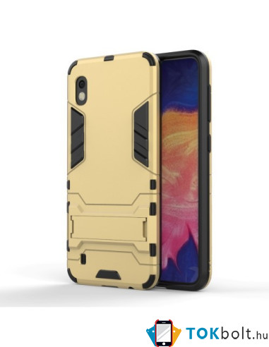 Hibrid tok kemény műanyag és szilikon anyagból Samsung Galaxy A10 telefonhoz - ARANY