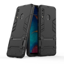 Hibrid tok kemény műanyag és szilikon anyagból Samsung Galaxy A20e telefonhoz - FEKETE
