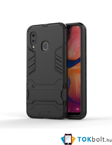 Hibrid tok kemény műanyag és szilikon anyagból Samsung Galaxy A20e telefonhoz - FEKETE