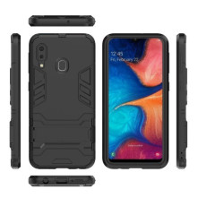 Hibrid tok kemény műanyag és szilikon anyagból Samsung Galaxy A20e telefonhoz - FEKETE