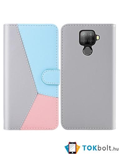 Három színű notesztok Huawei Mate 30 Lite telefonhoz - SZÜRKE - KÉK - RÓZSASZÍN