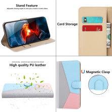 Három színű notesztok Huawei Mate 30 Lite telefonhoz - SZÜRKE - KÉK - RÓZSASZÍN