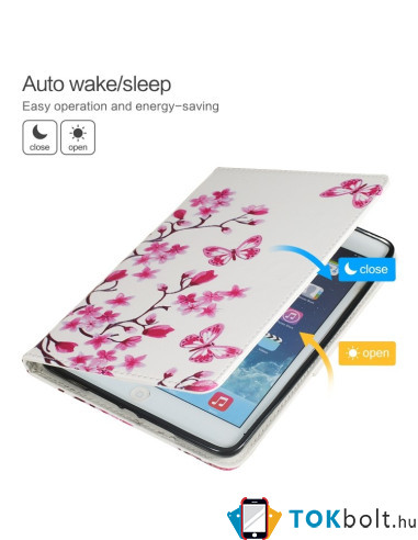 Univerzális 10 inches kitámasztható tablet tok - TAVASZI VIRÁGOS